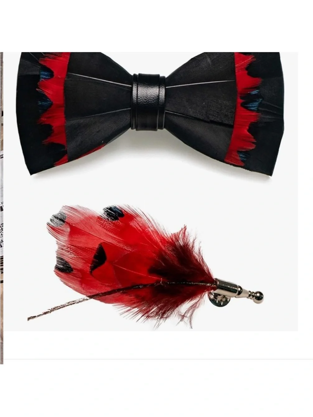 Feather Pre-tied Bow tie